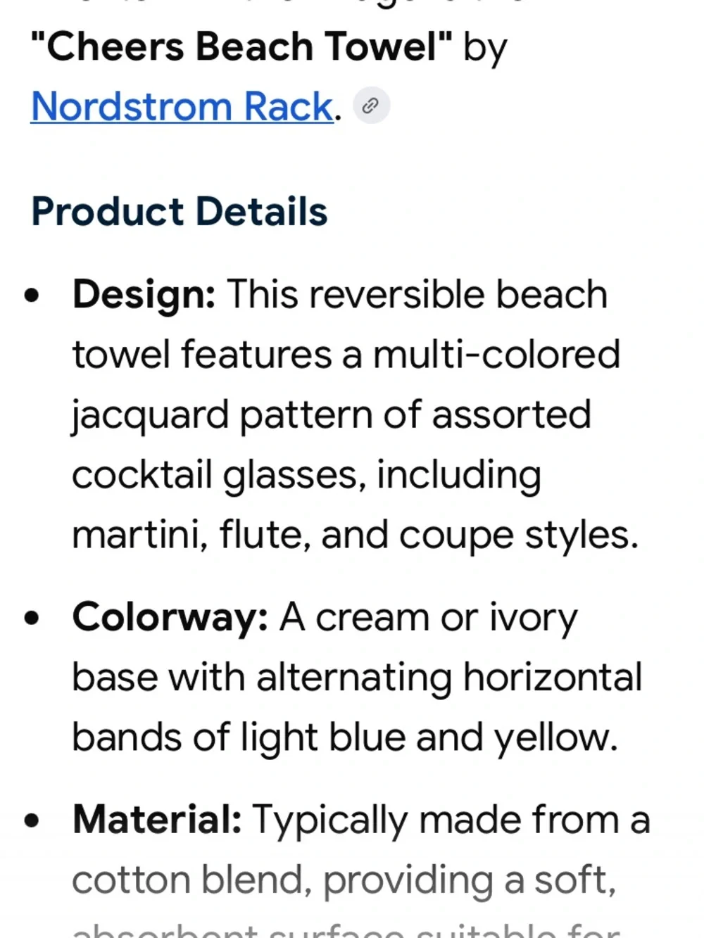 Nordstrom Rack Cheers Beach Towel